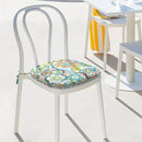 Indoor/Outdoor Chair Cushions 16x17 Inch, Patio Chair Cushions with Ties, All Weather Seat Cushions for Patio Furniture Home Garden Chair Use, Set of 4, Flower Blue by GreenHaven Gardens