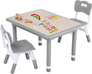 Toddler Table and Chair Set, Height Adjustable-Upgrade Kids Table and 2 Chairs for Ages 3-8, Multi-Activity Toddler Play Table with Graffiti Desktop for Home/Daycare/Classroom by CozyNest Decor