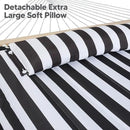 SUNCREAT Two Person Hammock with 12ft Stand Included, Max 475lbs Capacity, Heavy Duty Free Standing Hammock, Black Stripes by GreenHaven Gardens