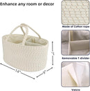 Diaper Caddy Organizer Cotton Rope Baby Basket Nursery Storage and Portable Tote Bag for Car Ideal Baby Shower Gifts and Registry Must-Have for Newborn Essentials striped by TinyTreasures Baby Boutique