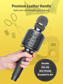 Wireless Bluetooth Karaoke Microphone, Built-in Loud Speaker for 10H Playback, Add Reverb/Duet Mode/Earbuds Monitoring, Portable Karaoke Machine for Entertainment & Singing Practice (Gray) by TinyTreasures Baby Boutique