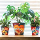 GUGUGO Face Planters Pots with Drainage, Abstract Gardening Pots for Indoor Plants, Unique Funny Small Succulent Pot for Plant Lover Gifts (Rainbow Colors - Mainly Green, 5.5Inch) by GreenHaven Gardens