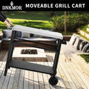 Dining Cart Table with Three Shelf, Movable Outdoor BBQ Grill Table Pizza Oven Stand with Three Hooks, Kitchen Cart Island Multifunctional Food Prep Table for Inside and Outside (Sliver) by CozyNest Decor
