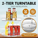 Clear Lazy Susan Organizer, Spice Rack Kitchen Cabinet Turntable, Pantry and Fridge Rotating Storage, Makeup Vanity for Skincare, Perfume, Cosmetic Dresser by CozyNest Decor