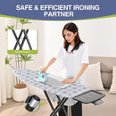 APEXCHASER Ironing Board, Full Szie Iron Board with Iron Rest,Height Adjustable,Extra Thick Heat Resistant Cover with Sleeve Board 15x45 Blue by CozyNest Decor