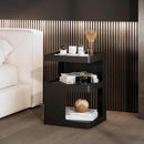 Modern Side Table,Small end Tables for Small Spaces,Black Metal nightstand,Bedside Tables,Accent Table with Storage for Couch, Bedroom,Living Room.No Assembly Required by CozyNest Decor