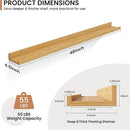 Fun Memories Picture Ledge Shelves Set of 2, 48 Inch Rustic Wall Mounted Floating Shelves with Lip for Home Storage and Décor in Bathroom, Kitchen, Nursery, Bedroom, Living Room, Oak by CozyNest Decor