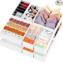 12 Pack Drawer Organizers for Clothing, 116 Large Compartments Fabric Dresser Closet Organizers and Storage Bins for Baby Clothing, Women Men Underwear Socks, Bra, Ties, College Dorm Room Essentials by CozyNest Decor