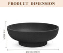 Large Decorative Resin Bowl, Modern Handicraft Bowls for Home Decor, Decorative Fruit Bowl for Kitchen Counter, Stylish Key Bowl for Entry Table, Artificial Stone Black by CozyNest Decor