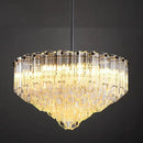 Modern Clear Glass Chandelier, 14" Round Crystal Dining Room Chandelier, Small Black Pendant Light Hanging Fixture for Bedroom, Kitchen Island Light Dimmable Ceiling Lighting Chandeliers for Bathroom by CozyNest Decor