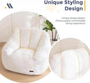 MAXYOYO Bean Bag Chair, Comfy Bean Bag Sofa with Back Support, Faux Fur Bean Bag Chair for Adults and Kids, Stuffed Floor Sofa for Living Room, Bedroom, Apartment, Beige by CozyNest Decor
