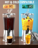 WantJoin Beverage Dispenser With Stand, Drink Dispenser for Party, Stainless Steel Water Dispenser with Ice Core, Spigot, Drink Jar Jug For Home Parties Lemonade, Clear Acrylic, 2-GALLONS 8 Liters by CozyNest Decor