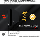 ANRODUO Back Tab Blackout Curtains for Bedroom Living Room, Rod Pocket Pinch Pleated Thermal Insulated Room Darkening Curtains 63 Inches Long 2 Panels, Black, 42 x 63 Inch by TinyTreasures Baby Boutique