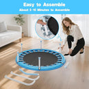 36" Mini Trampoline for Toddlers Ages 1–6 – Foldable Indoor/Outdoor Kids Rebounder with Foam Handle & Safety Padded Cover by TinyTreasures Baby Boutique