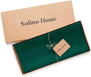 Solino Home Linen Rainforest Green Table Runner 60 Inches - 100% Pure Linen Farmhouse Short Table Runner 14 x 60 Inch Ideal for Dresser and Coffee Tables - Fete - Christmas, Thanksgiving by CozyNest Decor