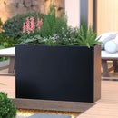 Metal Planter Box Rectangular Block - Galvanized Steel Long Box Planter Modern Outdoor Planters All-Weather Use with Drainage Holes for Patio/Porch, 35.5×24×12IN by GreenHaven Gardens