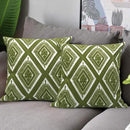 Alysheer Embroidered Decorative Throw Pillow Covers 18x18 inches Set of 2 Pieces, Boho Geometric Modern Chic Classic Pattern Cotton Cushion Cases for Sofa Couch Bed Living Room(Olive Green) by CozyNest Decor