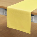 Solino Home Linen Table Runner 90 Inches Long - 100% Pure Linen Sunshine Yellow Dining Table Runner 14 x 90 Inch - Fete by CozyNest Decor