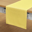 Solino Home Linen Table Runner 108 Inches Long - 100% Pure Linen Sunshine Yellow Dining Table Runner 14 x 108 Inch - Fete by CozyNest Decor