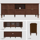 ARTPOWER 67'' Mid-Century Modern TV Stand with Storage Drawer and Doors, Long TV Stand with Adjustable Shelves for 75 Inch TV for Living Room, Bedroom, Brown by CozyNest Decor