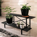 Zhongma 2 Tier Sturdy Metal Plant Stand Heavy Duty Plant Holder for Home Indoor and Outdoor, L35.43 x W17.5 x H14 inch, 440 LBS Capacity & Heavy Duty Construction. by GreenHaven Gardens