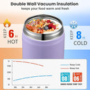 17oz Soup Thermo for Hot Food Kids,Insulated Food Jar with Spoon,Thermo Hot Food Lunch Container,Wide Mouth Leakproof Stainless Steel Lunch Box for School-Purple by TinyTreasures Baby Boutique