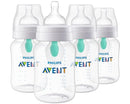 Philips Avent Anti-Colic Baby Bottle with AirFree Vent, 9oz, with Flow 2 Nipples, 1m+, 4pk, Clear, SCY703/04 by TinyTreasures Baby Boutique