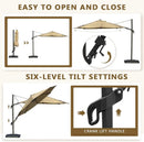 Abba Patio 10FT Vienna Offset Patio Umbrella Outdoor Cantilever Umbrella with 360° Rotation Design and Easy Tilt Adjustment UV 50+ Protection 8 Ribs for Backyard Garden Deck Pool Patio, Brown by GreenHaven Gardens