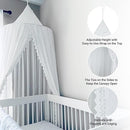 OldPAPA Kids Bed Canopy with Pom Pom Hanging Mosquito Net for Baby Crib Nook Castle Game Tent Nursery Play Room Decor，White by TinyTreasures Baby Boutique