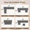 HOOOWOOO Modular Sectional Couch Sofa,128X61 U L Shaped Oversized Couch Sets Free Combination,6 Pieces Extra Deep Sofa with Ottomans for Living Room(Black Corduroy) by CozyNest Decor