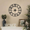 LEIKE Large Wall Clock, 18.5" Silent Non-Ticking, Battery Operated, Oversized, Decorative Retro Black Metal Clock for Living Room,Farmhouse, Dinner Room,Indoor, Outdoor(47cm, Black Arabic Number) by CozyNest Decor