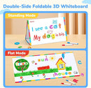 JoyCat Classroom Magnetic Letters Kit 248 Pcs with Double-Side 3D Foldable Magnetic Board - Foam Alphabet Letters&Numbers for Kids Spelling and Learning, Letter Board Tabletop Easel by TinyTreasures Baby Boutique