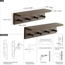 Entrance Coat Rack ，Coat Hooks, Wall-Mounted Wooden Hook Rack, Wall-Mounted Shelves are Very Suitable (Walnut Colored Finish-2) by CozyNest Decor