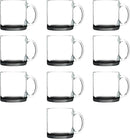 Libbey Clear Glass Coffee Mugs 13 oz. Set of 10, Bulk Pack - Perfect for Coffee, Tea, Espresso, Hot Cocoa, Other Beverages - Black Bottom by TinyTreasures Baby Boutique