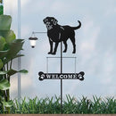 BAYN Solar Labrador Silhouette Dog Breed Welcome Sign with a Lantern Outdoor Decorative Garden Stakes for Yard, Lawn, Patio, Pathway by CozyNest Decor