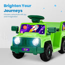 6V Toddler Ride On Car Interactive Electric Car with Horn LED Front Light Rear Storage Stellar Galaxy Theme Perfect for Boys & Girls 18+ Months Safe & Fun for Little Explorers(Green Space) by TinyTreasures Baby Boutique