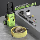 Electric High Pressure Washer - Portable Washer with 23 FT Water Outlet & 6.6 FT Inlet Hose, Steel Spray Wand, Foam-Adjustable Cannon,4 Nozzle Set, Cleans Car/Patio/Fence/Window, 3800PSI 2.4GPM by GreenHaven Gardens