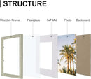 Vittanly 8x10 Picture Frames Set of 9, Shatter Resistant Plexiglass, Display 5x7 Pictures with Mat or 8x10 without Mat, Photo Frames for Wall or Tabletop, Engineered Wood, Driftwood by CozyNest Decor