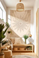 Damanse Floral Tapestry Wall Hanging Cute,Boho Wall Tapestry for Bedroom Aesthetic,Mandala Living Room Decor for Teen Girls (Flaxen, 34.80" x 47.20") by CozyNest Decor