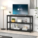 FOLUBAN Entryway Table, Modern Sofa Console Table with 3 Tier Storage Shelf for Living Room Hallway Foyer, Industrial Black Oak by CozyNest Decor