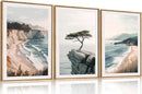 Celestdeco Amalfi Coastal Seascape Framed Canvas Wall Art Set, Summer Ocean Wall Decor, Southwestern Beach Wall Painting, Ocean Seascape Art Prints for Living Room, Bedroom, Dining Room - 24"x36"x3 by CozyNest Decor