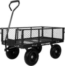 BILT HARD 10" Flat Free Tires Heavy Duty Garden Cart with 180° Rotating Handle and Removable Sides, 4 Cu.Ft 880 lbs Capacity Utility Steel Wagons for Outdoor, Yard by GreenHaven Gardens