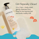 Fresh N’ Clean 2-in-1 Hair + Body Wash | Shampoo Sulfate-Free | Baby & Kid Safe | Gently Cleanses Head to Toe w/Aloe leaf, Chamomile extract, Lavender & Botanicals 16.6 oz by TinyTreasures Baby Boutique