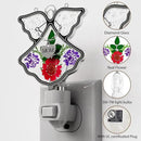 KY&BOSAM Night Light Mom Stained Glass Angel Night Lights Plug Into Wall with Real Flower in Glass and Metal Charm Night Light for Nursery Bedroom Bathroom Decorative Accent Lite Elegant Home Decor by GreenHaven Gardens