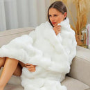 UKELER White Plush Furry Throw Blanket Super Soft Cozy Warm Blanket for Bed, Couch, Sofa, Office, Camping Shaggy Faux Fur Blanket Gift for Women, Men 50''x60'' by CozyNest Decor