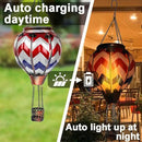 2PC Hot Air Balloon Solar Lantern with 2PC Shepherd Hook, Flickering Flame Hanging Solar Lanterns Outdoor Lights Waterproof Lanterns for Garden Patio Yard Party Decor (Wavy-Gray&Navy&Red) by GreenHaven Gardens