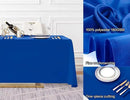 Surmente Blue Tablecloth 90 x 132-inch Rectangular Polyester Table Cloth for Weddings, Banquets, or Restaurants by CozyNest Decor