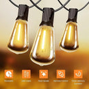 OHLUX 60FT Solar Globe String Lights Outdoor, Shatterproof Solar Patio Lights with Remote, 27 Dimmable ST38 LED Filament Bulbs, 2200K Soft Warm White Edison Hanging Light for Outside Canopy Deck by CozyNest Decor