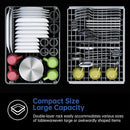 AIRMSEN Countertop Dishwasher Complete 2-Level Rack, Portable Dishwashers with 5L Built-in Water Tank, 3-Spray Arms & 12H Delay Start, No Hookup Needed, A01, White by TinyTreasures Baby Boutique