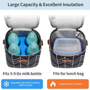 Mancro Breastmilk Cooler Bag Travel, Insulated Baby Bottle Bag with Ice Pack, Fits 4 Baby Bottles Up to 9 Ounce,Leak-Proof & Durable, Black Wave by TinyTreasures Baby Boutique